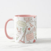 Mug Rose lunatique de Tour Eiffel de Paris (Gauche)