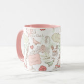 Mug Rose lunatique de Tour Eiffel de Paris (Devant gauche)