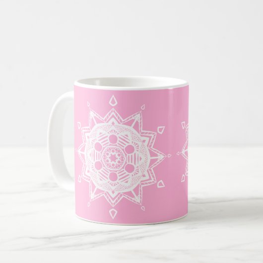 Mug Rose Mandala (Devant gauche)