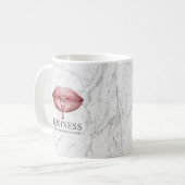 Mug Rose maquillage Marbre blanc de lèvres à goutte d' (Devant gauche)
