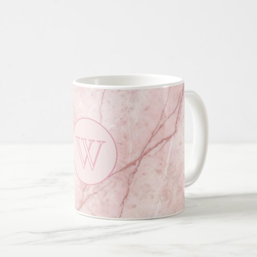Mug Rosé Marbre Bio Blush Rose Pâle (Devant droit)