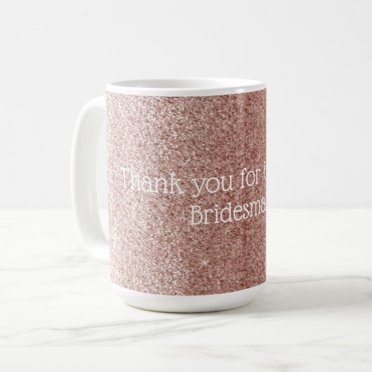 Mug Rose Merci d'or Bridesmaid (Devant gauche)