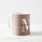 Mug Rose métallique Signature or Monogramme (Devant gauche)