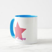Mug Rose mince 4 de rayures (Devant gauche)