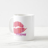 Mug Rose mince de rayures (Devant gauche)