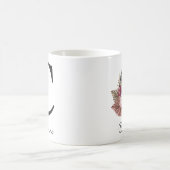Mug Rose Moderne Bohème Féminin Floral Initiale C (Centre)