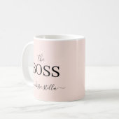 Mug Rose Moderne Le Nom du Patron | Cadeau Féminin (Devant gauche)