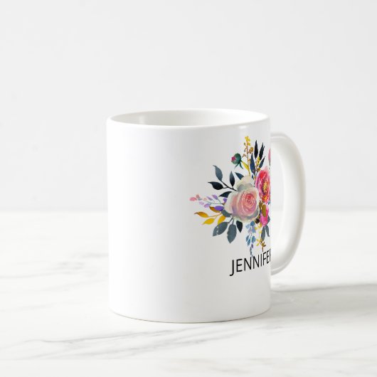 Mug Rose Moderne minimal Script La meilleure mère du m (Devant droit)