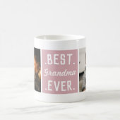 Mug Rose Moderne Personnalisé 2 Photo Meilleur Grand-M (Centre)