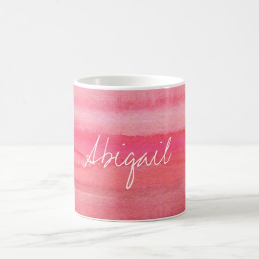 Mug Rose moderne personnalisé de rose de fille (Centre)