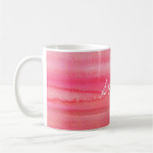 Mug Rose moderne personnalisé de rose de fille (Gauche)
