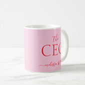 Mug Rose ModerneLe nom du PDG | Cadeau Féminin (Devant droit)