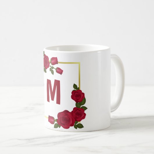 Mug Rose monogramme (Devant droit)