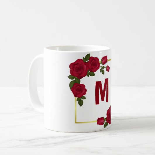 Mug Rose monogramme (Devant gauche)