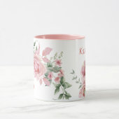 Mug Rose Monogramme Nom Femme (Centre)