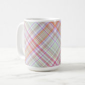 Mug Rose 'n vert Plaid géométrique (Devant gauche)