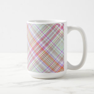 Mug Rose 'n vert Plaid géométrique