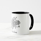 Mug Rose noir avec nom (Devant droit)