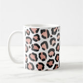Mug Rose noir moderne or Empreinte de léopard à huile (Gauche)