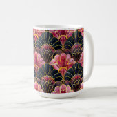 MUG ROSE NOIR OR ART DÉCO MOTIFS (Devant droit)
