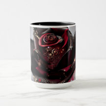 Rose noir orné