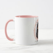 Mug Rose or blanc photo parties scintillant nom script (Gauche)