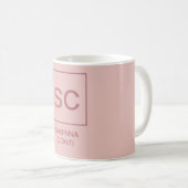 Mug Rose or couleur professionnelle simple nom monogra (Devant droit)