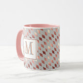 Mug rose or diamant monogramme gris gris muguet (Devant gauche)