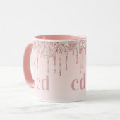 Mug Rose or gouttes initiales monogramme (Devant gauche)