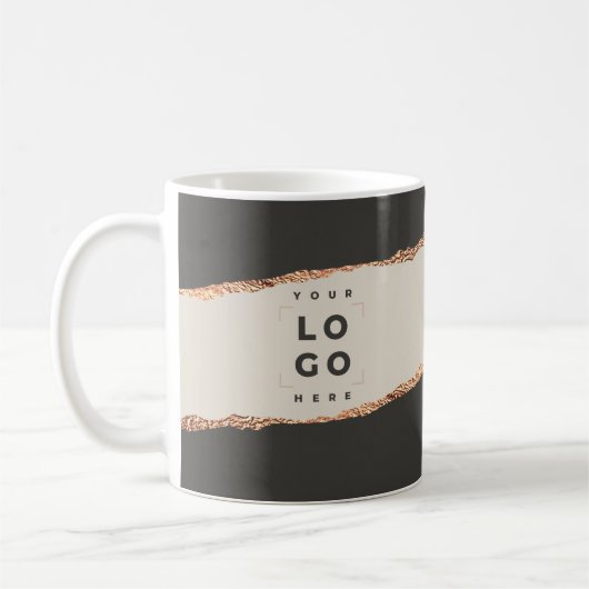Mug Rose or noir élégant moderne girly prix QR code (Gauche)