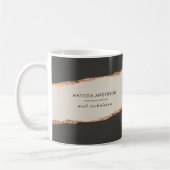 Mug Rose or noir élégant moderne girly prix QR code (Gauche)