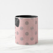 Mug Rose or rose brillant glam Pois moderne chic (Centre)