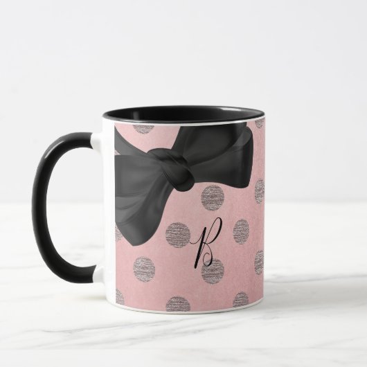 Mug Rose or rose brillant glam Pois moderne chic (Gauche)