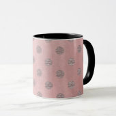 Mug Rose or rose brillant glam Pois moderne chic (Devant droit)