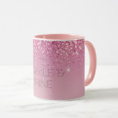 Mug Rose or rose Parties scintillant or étincelle (Devant droit)