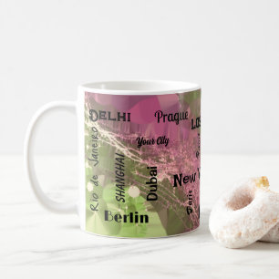 Mug rose or & sauge marbre vert tourbillon Mega ville