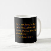 Mug Rose orange Matthieu 28:6 (Devant droit)