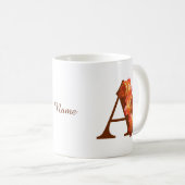 Mug Rose orange Monogramme initial A Votre Nom (Devant droit)