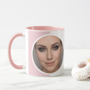 Mug Rose Pâle Blanc Photo MUA Élégant Café