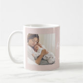 Mug Rose pâle | Deux script photo Première fête des mè (Gauche)