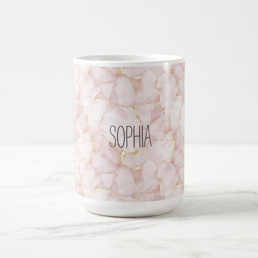 Mug Rose Pâle Doré Pétales De Fleur Rose (Centre)