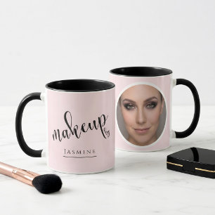 Mug Rose Pâle Photo MUA  Élégant Café 