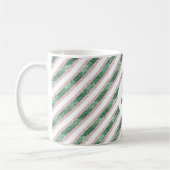 Mug Rose Pâle Vert Stripes Noël Pailleté (Gauche)