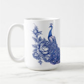 Mug Rose Paon Bleu Blanc (Gauche)