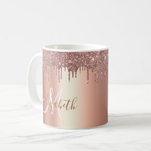 Mug Rose Parties scintillant or Drives métal Monogram (Devant gauche)