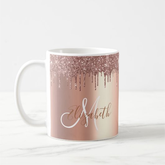Mug Rose Parties scintillant or  Drives métal Monogram (Gauche)