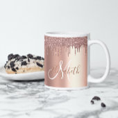 Mug Rose Parties scintillant or  Drives métal Monogram