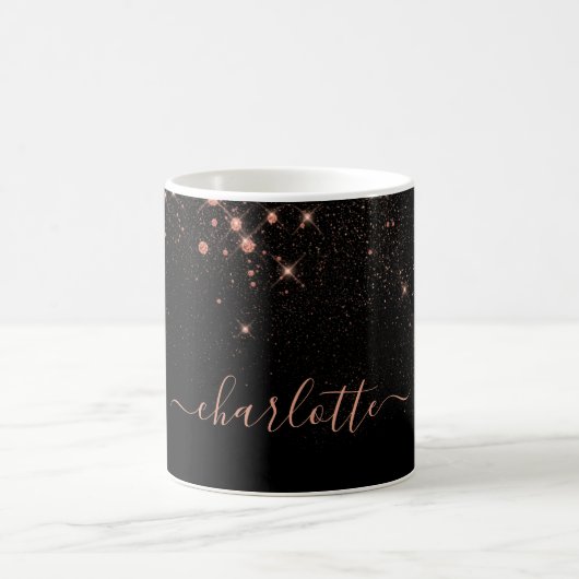 Mug Rose Parties scintillant Or Élégant Script glamour (Centre)