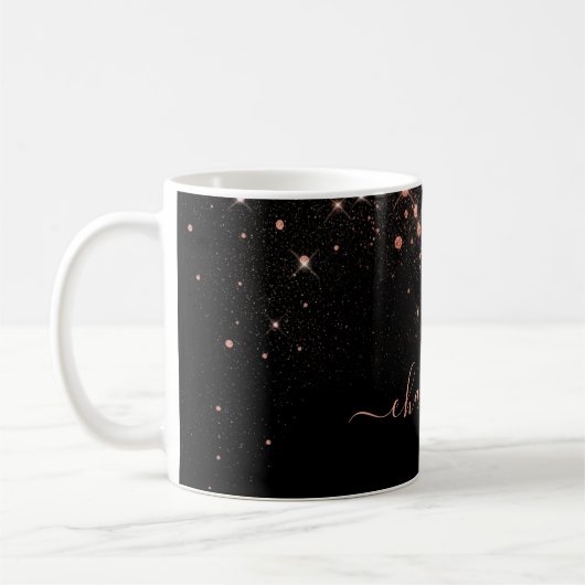 Mug Rose Parties scintillant Or Élégant Script glamour (Gauche)
