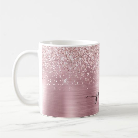 Mug Rose Parties scintillant or Monogramme Signature O (Gauche)